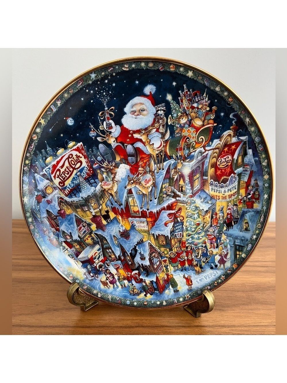FRANKLIN MINT Vintage 1994 A Pepsi-Cola Christmas Collector Plate Bill Bell